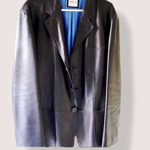 Black Armani Collezioni men’s leather blazer